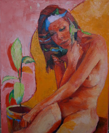 Painting titled "nude" by Dzogaz, Original Artwork, Oil