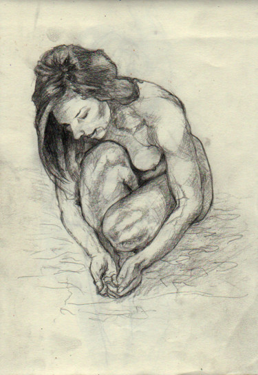Drawing titled "nude1.jpg" by Dzogaz, Original Artwork, Pencil