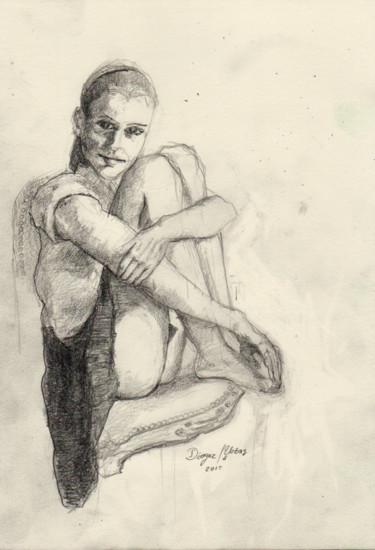 Drawing titled "sitzende.jpg" by Dzogaz, Original Artwork, Graphite