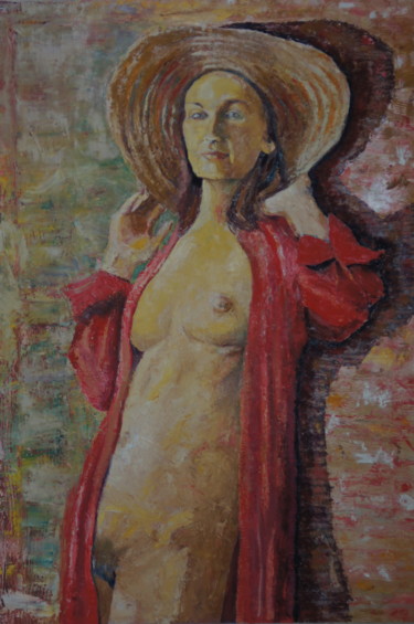 Painting titled "damemithut.jpg" by Dzogaz, Original Artwork, Oil