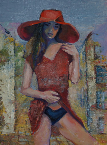 Painting titled "ljetnji-prizor-u-du…" by Dzogaz, Original Artwork, Oil