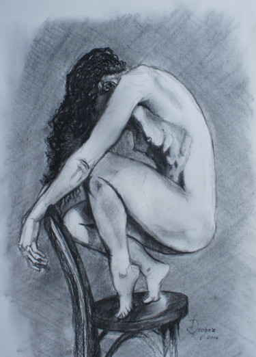 Drawing titled "model2.jpg" by Dzogaz, Original Artwork, Charcoal