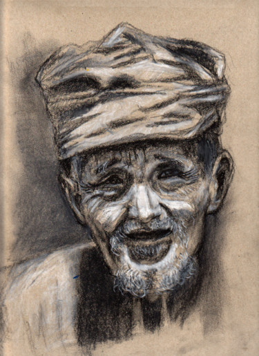 Drawing titled "uzbek.jpg" by Dzogaz, Original Artwork, Charcoal