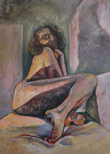 Schilderij getiteld "Enigmatic Desire" door Dzovig Arnelian, Origineel Kunstwerk, Acryl