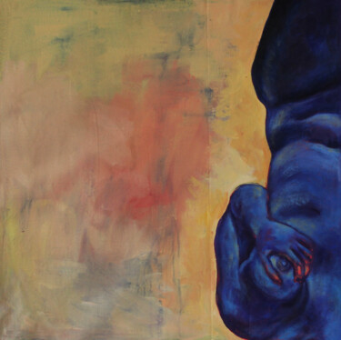 Painting titled "A Blue Space" by Dzovig Arnelian, Original Artwork, Acrylic