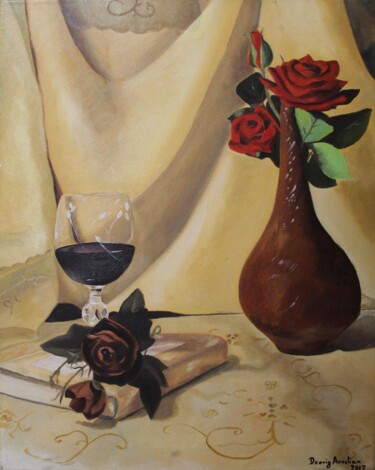 Картина под названием "Still Life" - Dzovig Arnelian, Подлинное произведение искусства, Масло