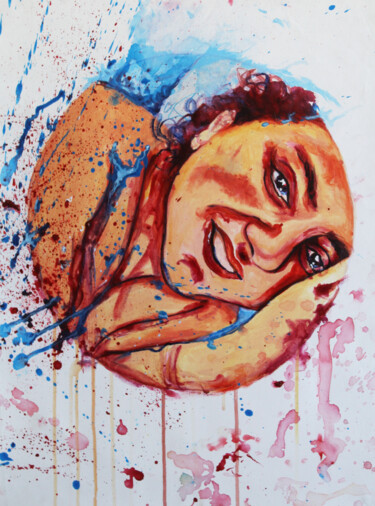 Painting titled "Splashed emotions" by Dzovig Arnelian, Original Artwork, Acrylic