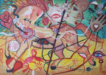 Pittura intitolato "Surreal Horse" da Dzovig Arnelian, Opera d'arte originale, Acrilico
