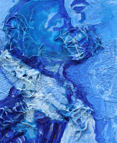 Malerei mit dem Titel "Blue Passion" von Dzovig Arnelian, Original-Kunstwerk, Acryl