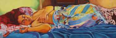 Malerei mit dem Titel "My colorful blues" von Dzovig Arnelian, Original-Kunstwerk, Acryl