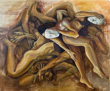 Peinture intitulée "Inferno" par Anastazja Dżupina, Œuvre d'art originale, Huile