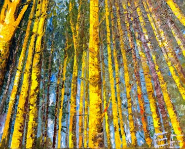 Картина под названием ""Pines" oil painting" - Елена Епифанцева, Подлинное произведение искусства, Масло Установлен на Дерев…