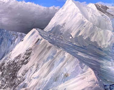 Oil painting "Mountains, day." Peinture intitulée "Oil painting "Mount…" par Елена Епифанцева, Œuvre d'art originale, Acrylique