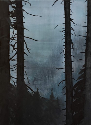 Картина под названием "Mystical forest" - Елена Епифанцева, Подлинное произведение искусства, Акрил Установлен на Деревянная…