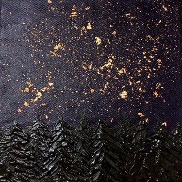 Картина под названием ""Firs and stars" go…" - Елена Епифанцева, Подлинное произведение искусства, Акрил Установлен на Дерев…