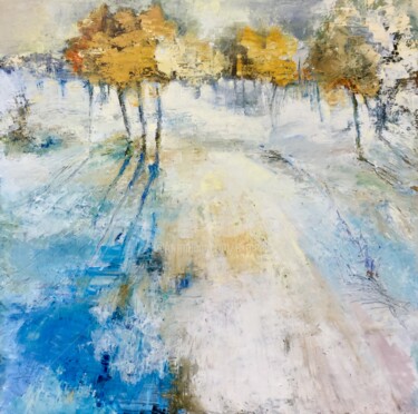 Painting titled "Promenade d’hiver 8…" by Eliane Boivin, Original Artwork, Oil