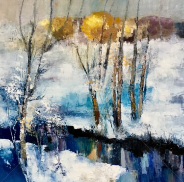 Painting titled "Lumieres d'hiver 80…" by Eliane Boivin, Original Artwork, Oil