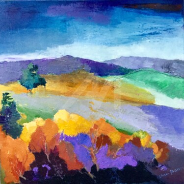 Paysage d’automne 1 Peinture intitulée "Paysage d’automne 1" par Eliane Boivin, Œuvre d'art originale, Huile