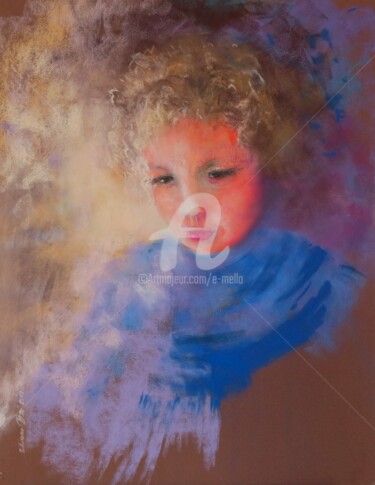 Pintura intitulada ""L'enfant-lumiere"…" por Eliane Boivin, Obras de arte originais, Pastel