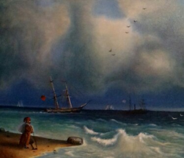 Картина под названием "морской пейзаж "Мор…" - Elena Mokha, Подлинное произведение искусства, Масло