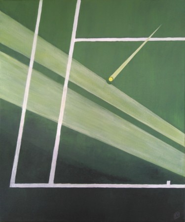 Painting titled "Rayons de tennis -…" by Emmanuel Nouyrigat, Original Artwork, Acrylic Mounted on Wood Stretcher frame