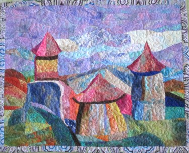 Текстильное искусство под названием "fortress towers" - Elena Potapova, Подлинное произведение искусства, пэчворк