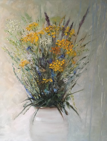 Malerei mit dem Titel "Délicat bouquet" von Elizaveta Radkevich, Original-Kunstwerk, Öl
