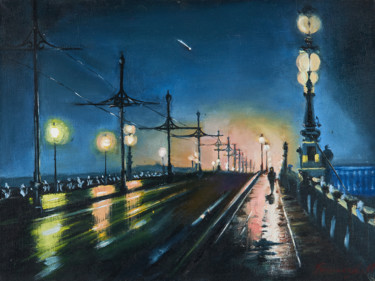 Картина под названием "Night's bridge. Ori…" - Katerina Bogomazova, Подлинное произведение искусства, Масло