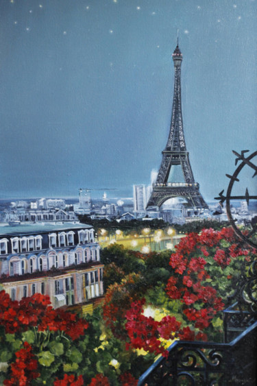 Картина под названием "Париж, масло, холст…" - Yevgenija Success, Подлинное произведение искусства, Масло