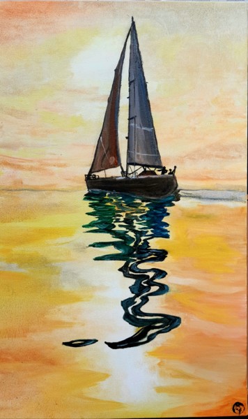 Pintura titulada "Mer d'huile" por E4sound, Obra de arte original, Oleo
