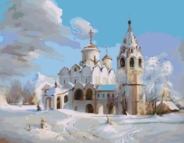 Peinture intitulée "Suzdal, Pokrovsky m…" par Malinka, Œuvre d'art originale, Acrylique