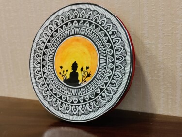 Malerei mit dem Titel "Circle of Life" von Eaka Srivastava, Original-Kunstwerk, Tinte