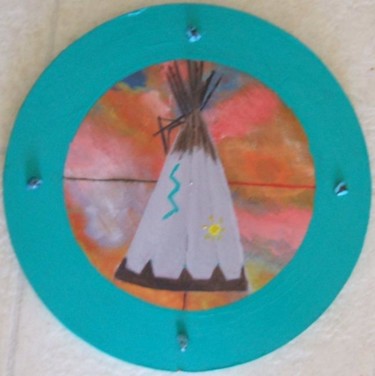Painting titled "Circle Tepee" by Art By Linda, Original Artwork