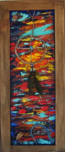 Painting titled "The Medicine Wheel" by Art By Linda, Original Artwork, Oil