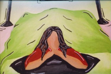 Painting titled "Laying Down" by Chaundra Saenz, Original Artwork