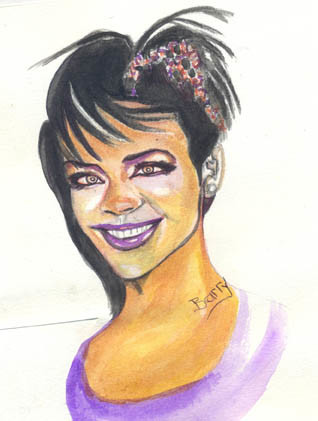 Painting titled "Rihanna" by Emmanuel Baliyanga, Original Artwork, Oil