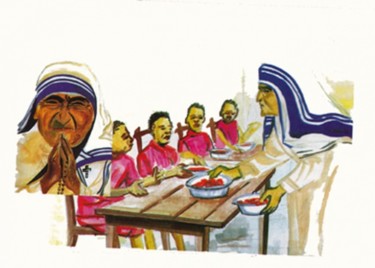 Painting titled "Mere Teresa" by Emmanuel Baliyanga, Original Artwork, Oil