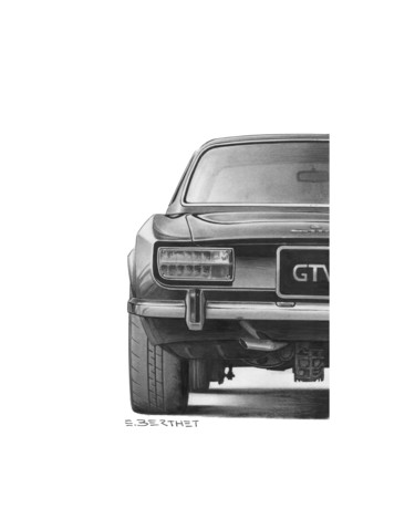 Face arrière giulia gtv Drawing titled "Face arrière giulia…" by Eric Berthet, Original Art, Ink