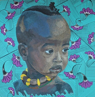 Painting titled "The Himba boy" by Ebedmelech Nzume Tsala, Original Artwork, Acrylic