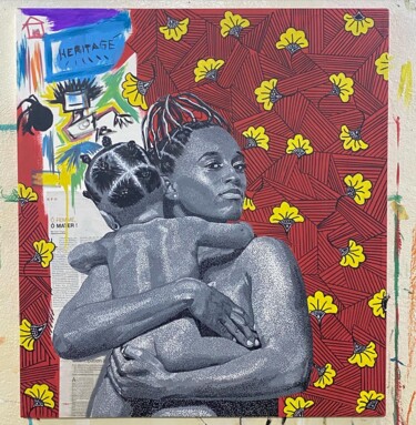 Malerei mit dem Titel "Far away" von Ebedmelech Nzume Tsala, Original-Kunstwerk, Acryl