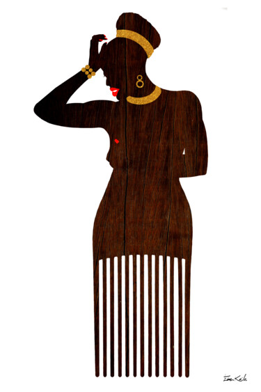 Digitale Kunst mit dem Titel "Afro Princess Lori…" von Eben Kela, Original-Kunstwerk, 2D digitale Arbeit