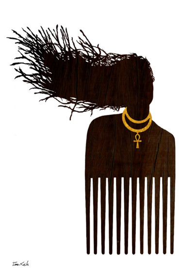 Digitale Kunst mit dem Titel "Afro Princess Ada -…" von Eben Kela, Original-Kunstwerk, 2D digitale Arbeit