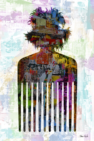 Digital Arts titled "Afro Basquiat - Col…" by Eben Kela, Original Artwork, 2D Digital Work