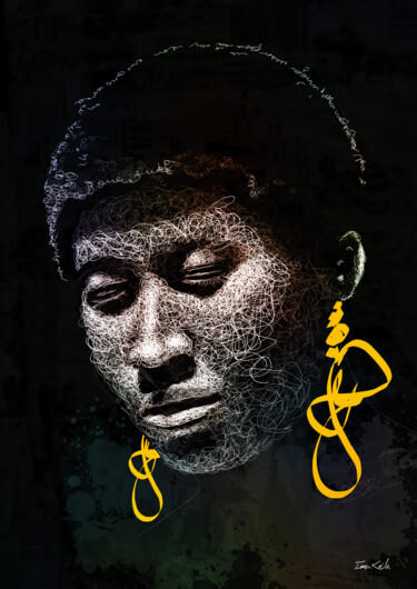 Arts numériques intitulée "Aretha Franklin  -…" par Eben Kela, Œuvre d'art originale, Travail numérique 2D