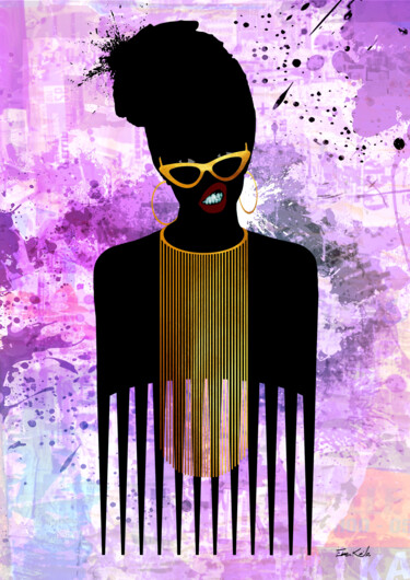 Digitale Kunst mit dem Titel "Afro Grimace - Coll…" von Eben Kela, Original-Kunstwerk, 2D digitale Arbeit