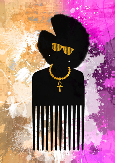 Digitale Kunst mit dem Titel "Afro Teen 16 - Coll…" von Eben Kela, Original-Kunstwerk, 2D digitale Arbeit