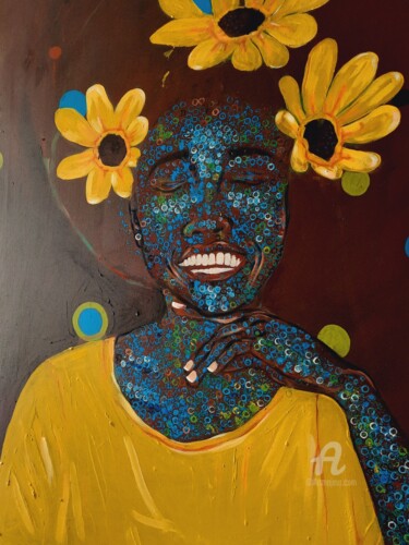 "sunflower joy" başlıklı Tablo Ebenezer Kwesi Ofori Appiah tarafından, Orijinal sanat, Akrilik
