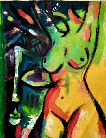 Schilderij getiteld "Pride" door Ebenezer Kwesi Ofori Appiah, Origineel Kunstwerk, Acryl