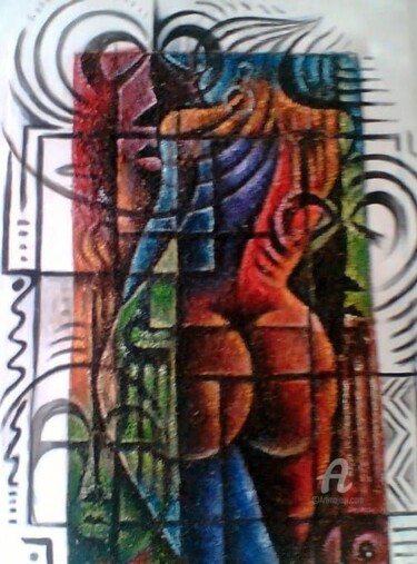 Картина под названием "Treasure" - Ebenezer Kwesi Ofori Appiah, Подлинное произведение искусства, Акрил