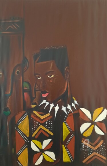 Painting titled "Wakanda" by Ebenezer Kwesi Ofori Appiah, Original Artwork, Acrylic
